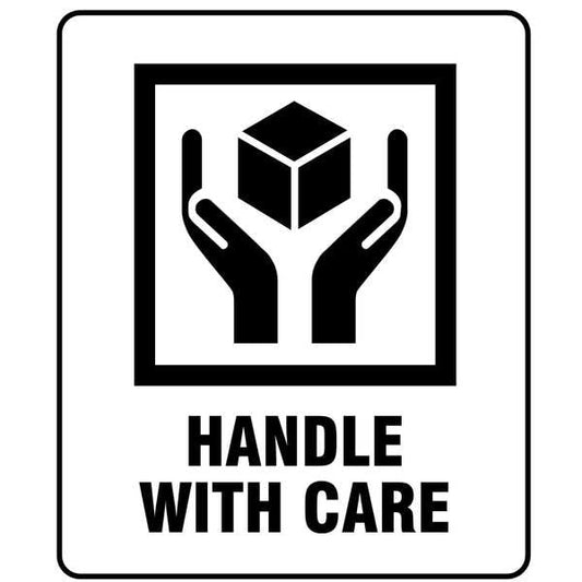 3" x 4" White Shipping Labels, Handle with Care, Pk100