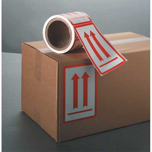 4" x 6" White Shipping Labels, Arrows (This Side Up), Pk100