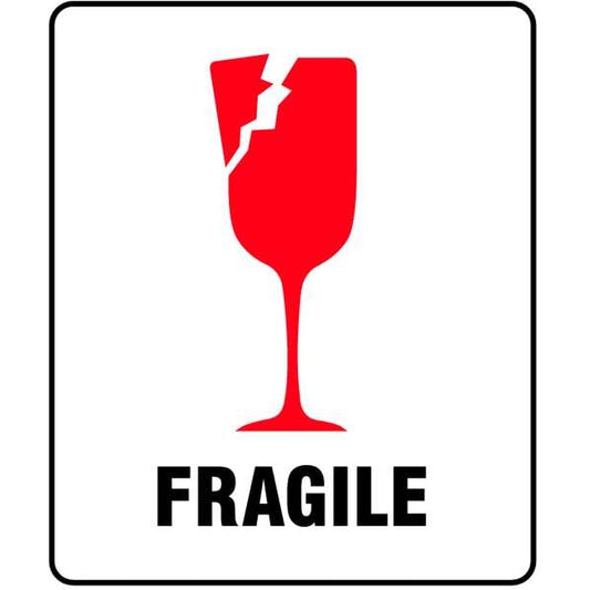 3" x 4" White Shipping Labels, Fragile, Pk100