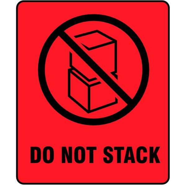 3" x 4" Red Shipping Labels, Do Not Stack, Pk100
