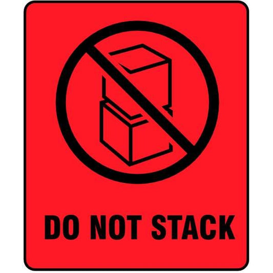 3" x 4" Red Shipping Labels, Do Not Stack, Pk100