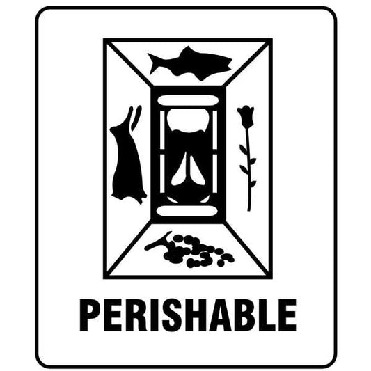 3" x 4" White Shipping Labels, Perishable, Pk100