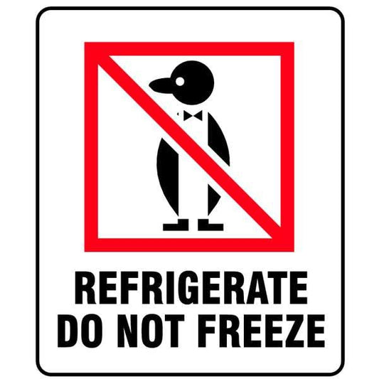 3" x 4" White Shipping Labels, Refrigerate Do Not Freeze, Pk100