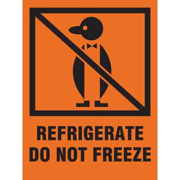 Shipping Labels 4"x3", Refrigerate Do Not Freeze, Red, Pk500