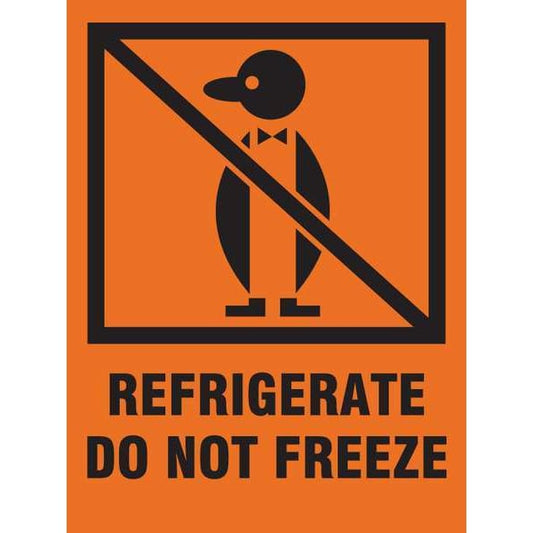 Shipping Labels 4"x3", Refrigerate Do Not Freeze, Red, Pk500