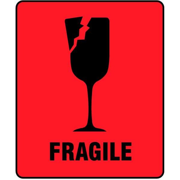 3" x 4" Red Shipping Labels, Fragile, Pk500