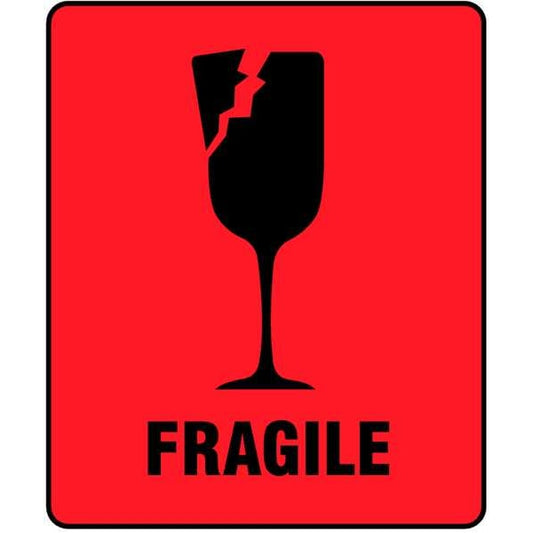 3" x 4" Red Shipping Labels, Fragile, Pk500