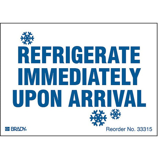 Refrigerate Immediately Upon Arrival Shipping Labels, Paper, Blue, Pk100
