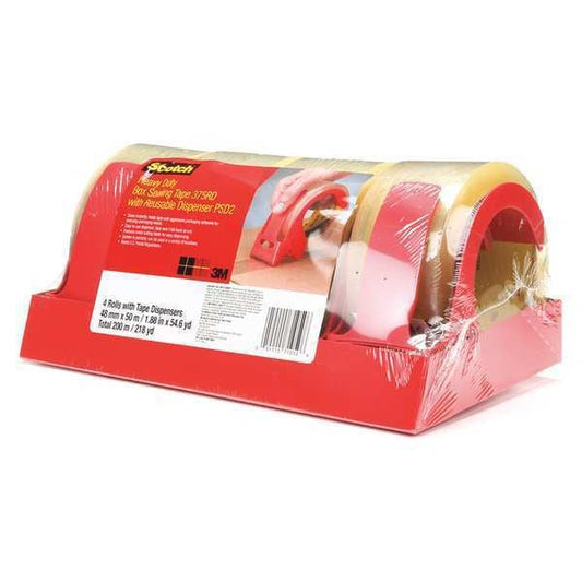 Handheld Tape Dispenser, 2 in Max. Tape Width. Clam Shell, Plastic, Clear