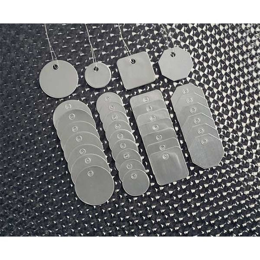 Blank Tag, 1-1/4 x 1-1/4 In, Silver, PK25