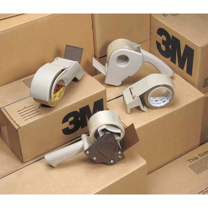 Handheld Tape Dispenser, 2 in Max. Tape Width. 5 1/8 in Tape Core Dia, Pistol, Plastic, Gray, Tan
