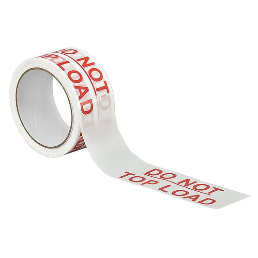 Carton Sealing Tape, Red/White, 2In x 55Yd