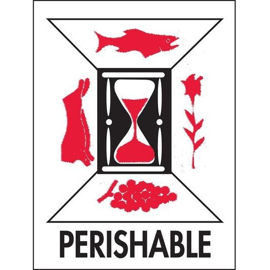 4" x 3" Adhesive Back Shipping Labels, Perishable, Pk50