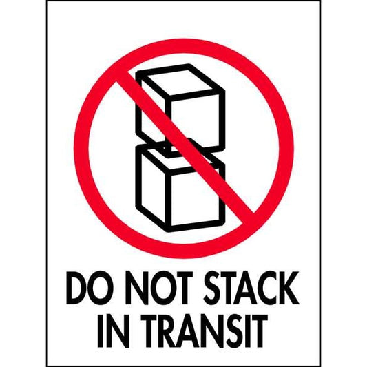 4" x 3" Adhesive Back Shipping Labels, Do Not Stack In Transit, Pk50
