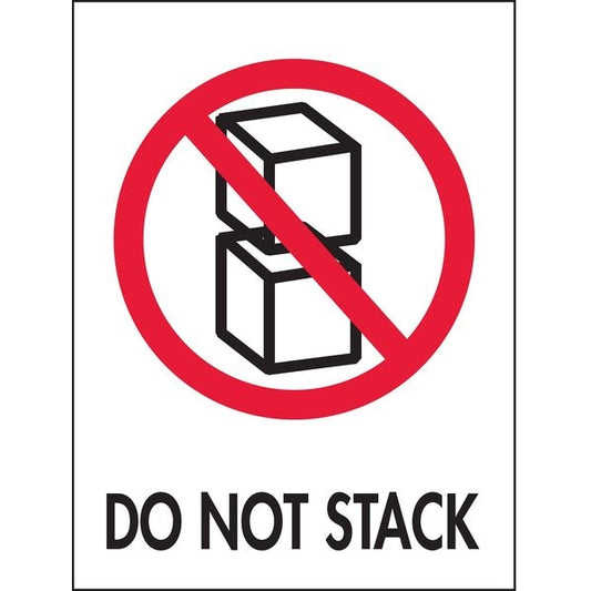 4" x 3" Adhesive Back Shipping Labels, Do Not Stack, Pk50