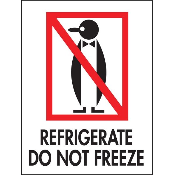 4" x 3" Adhesive Back Shipping Labels, Refrigerate Do Not Freeze, Pk50