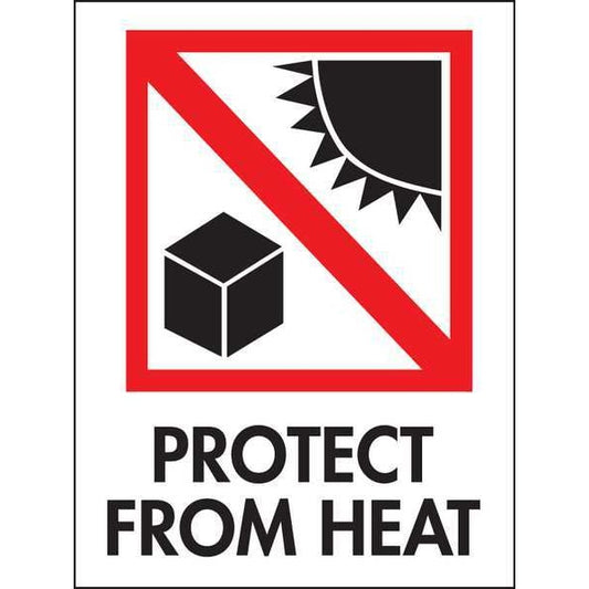 4" x 3" Adhesive Back Shipping Labels, Protect From Heat, Pk50