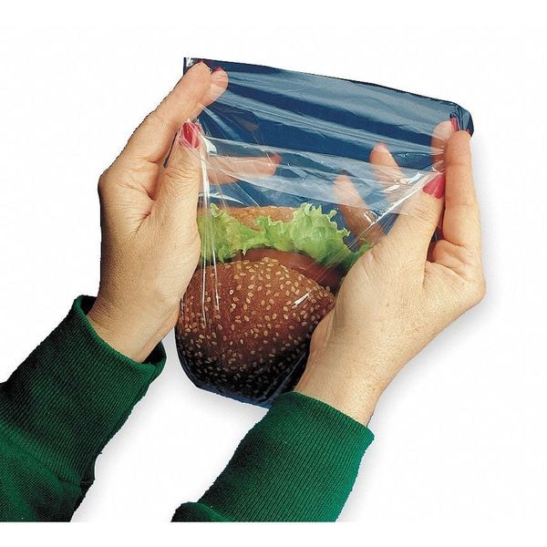 Reclosable Poly Bag, Zip Seal, 6 in L, 6 in W, 1.2 mil Thick, Low Density Polyethylene (LDPE)