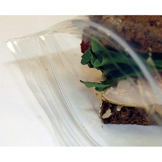 Reclosable Poly Bag, Zip Seal, 6 in L, 6 in W, 1.2 mil Thick, Low Density Polyethylene (LDPE)