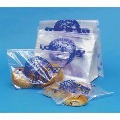 Reclosable Poly Bag, Zip Seal, 8 in L, 10 1/2 in W, 1.25 mil Thick, Low Density Polyethylene (LDPE)