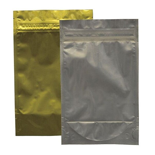 Stand-Up Pouch, Zip Seal, 10 1/2 in L, 6 1/2 in W, 4.5 mil Thick, Black, Clear