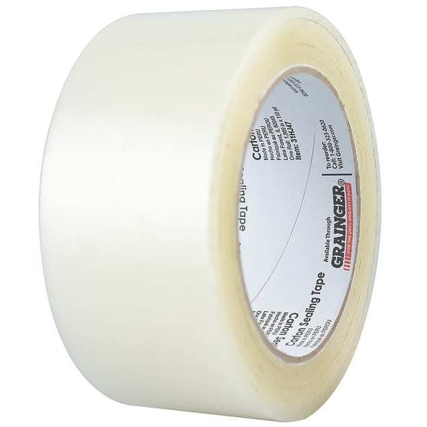 Carton Sealing Tape, 48 mm W, 100 m L, 1.8 mil Thick, Clear, Light Duty, 36 Pack