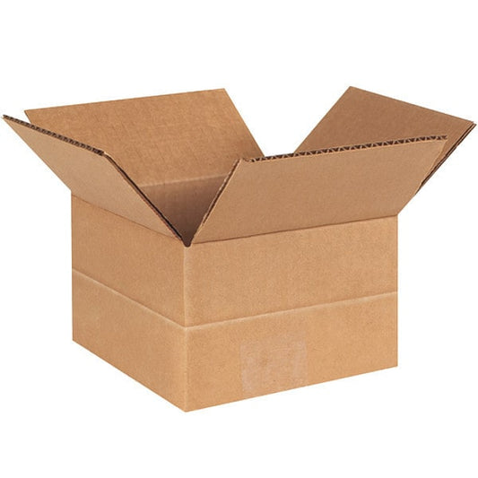 Box, Corrugated, Multi Depth, 6x6x4", PK25, 6" L, 6" W, Kraft