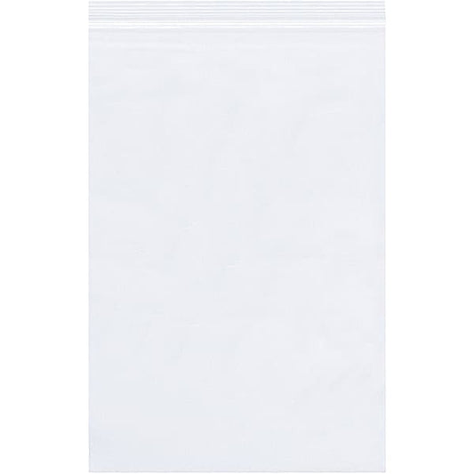 Poly Bag, Reclosable, 8" x 15.2mm, PK1000, 15" L, 8" W, Clear