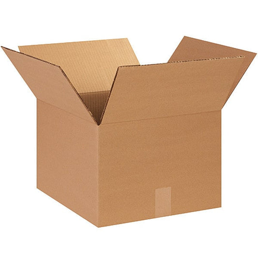 Double Wall Corrugated Boxes, 14" x 14" x 12", Kraft, 15/Bundle