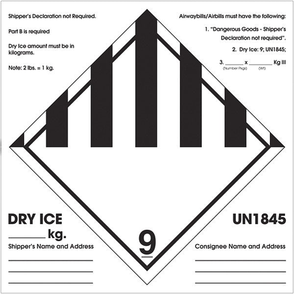 Tape Logic® Labels, "Shipper's Declaration Not Required", 6" x 6", Black/White, 500/Roll