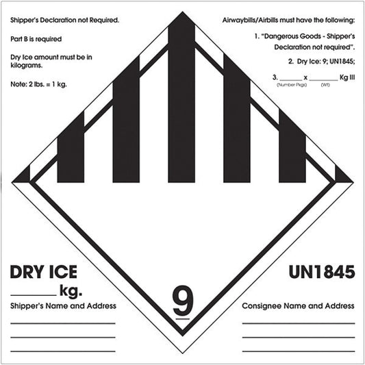 Tape Logic® Labels, "Shipper's Declaration Not Required", 6" x 6", Black/White, 500/Roll