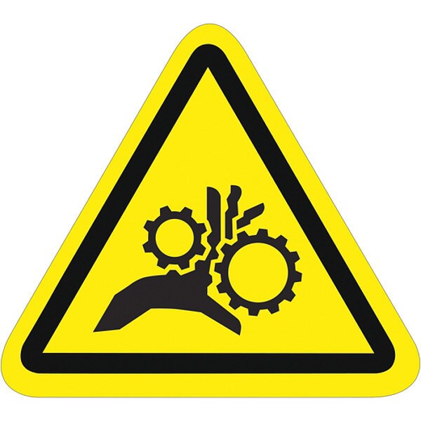 Tape Logic® Entanglement Hazard Durable Safety Label, 2.25" Triangle, Black/Yellow, 25/Roll