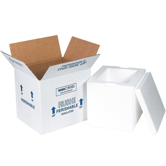 Insulated Shipping Kits, 8" x 6" x 7", White, 8/Case