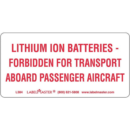 Lithium ION Battery Label, 500 per Roll