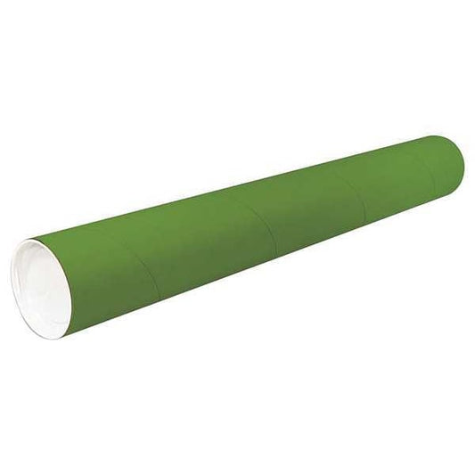 Mailing Tube, 20inLx2in.dia, Green, PK50