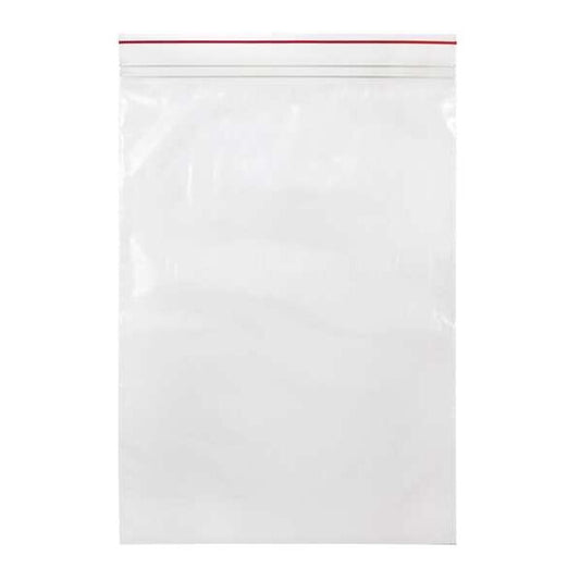 Reclosable Poly Bag, Zip Seal, 18 in L, 13 in W, 4 mil Thick, Low Density Polyethylene (LDPE)