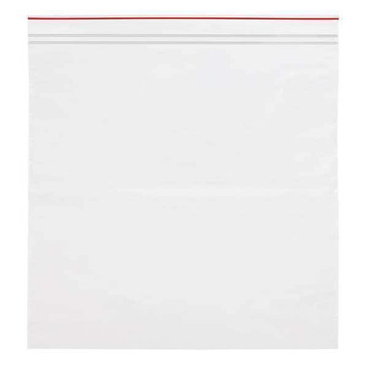 Reclosable Poly Bag, Zip Seal, 12 in L, 12 in W, 2 mil Thick, Low Density Polyethylene (LDPE)