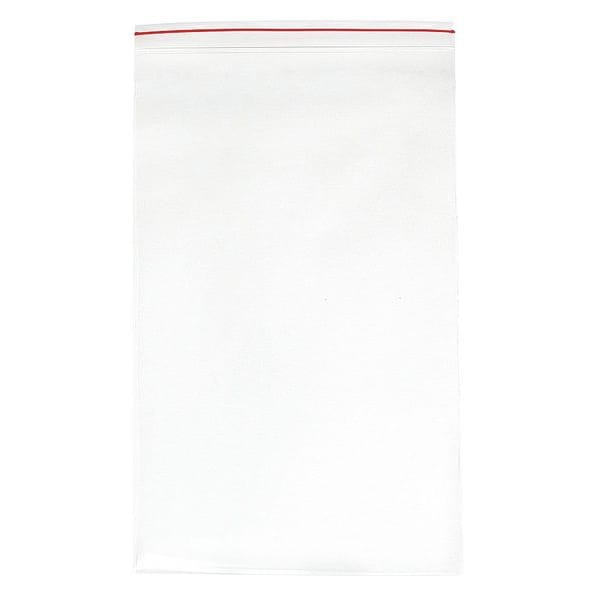 Reclosable Poly Bag, Zip Seal, 24 in L, 14 in W, 4 mil Thick, Low Density Polyethylene (LDPE)