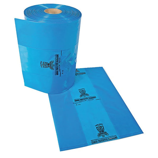 Open Poly Bags, 21" D x 10" W, 4 mil, Blue, None, 250 PK