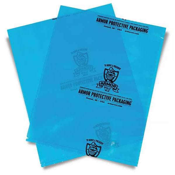 Open Poly Bags, 6" L x 4" W, 4 mil, Blue, None, 5000 PK
