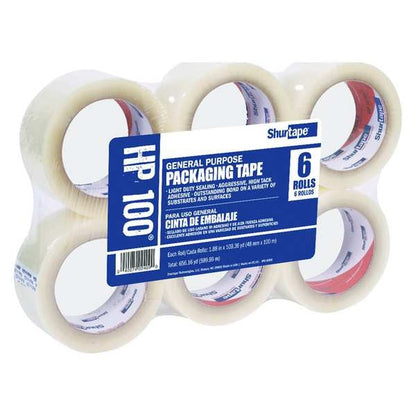 Carton Sealing Tape, Clear, PK6