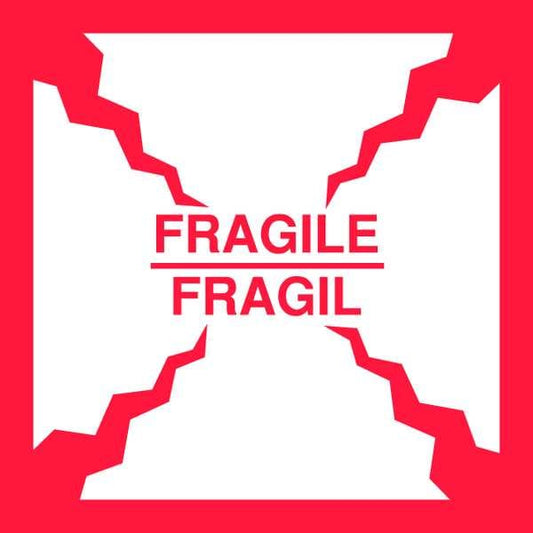 4" x 4" Adhesive Back Bilingual Shipping Labels, Fragile/Fragil, Pk50