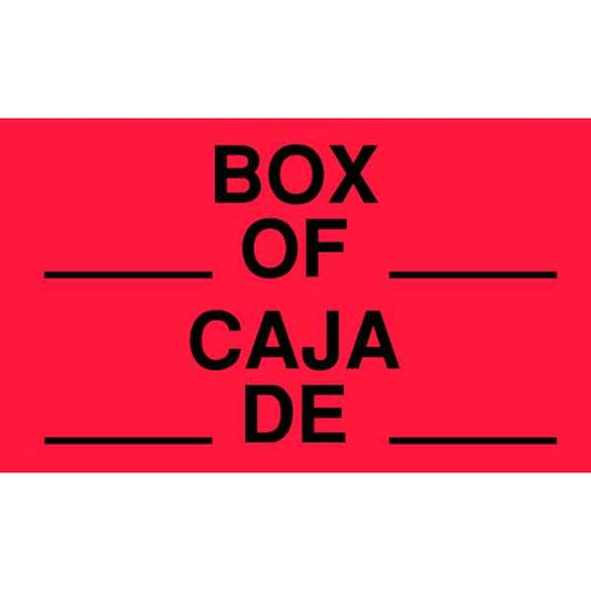 3" x 5" Adhesive Back Bilingual Shipping Labels, Box___of___ /Ceja De, Pk500
