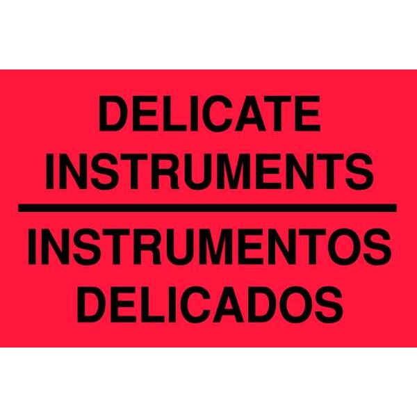 2" x 3" Adhesive Back Bilingual Shipping Labels, Delicate Instruments/Instrumentos Delicados, Pk500