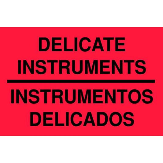 2" x 3" Adhesive Back Bilingual Shipping Labels, Delicate Instruments/Instrumentos Delicados, Pk500