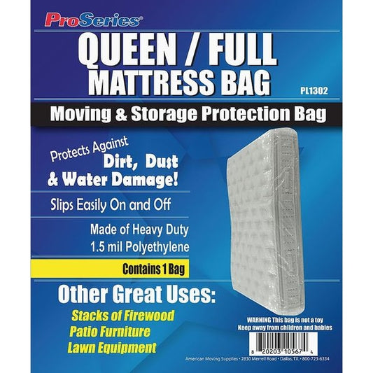 Mattress Bags, 92" x 60", 2 mil, Clear, None