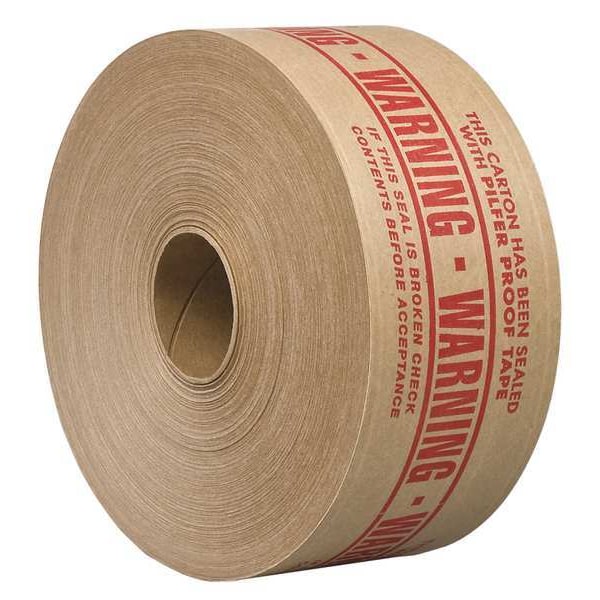 Carton Tape, Paper, Brown/Red, 3Inx450Ft