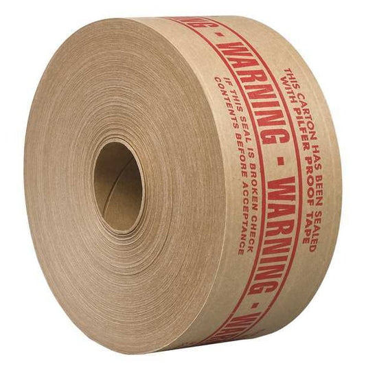 Carton Tape, Paper, Brown/Red, 3Inx450Ft
