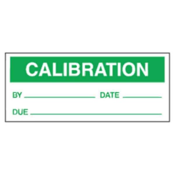 Calibration Label, Green/White, Pk25