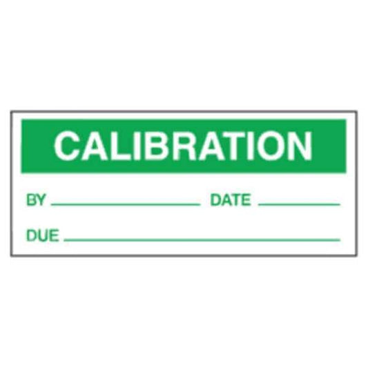 Calibration Label, Green/White, Pk25